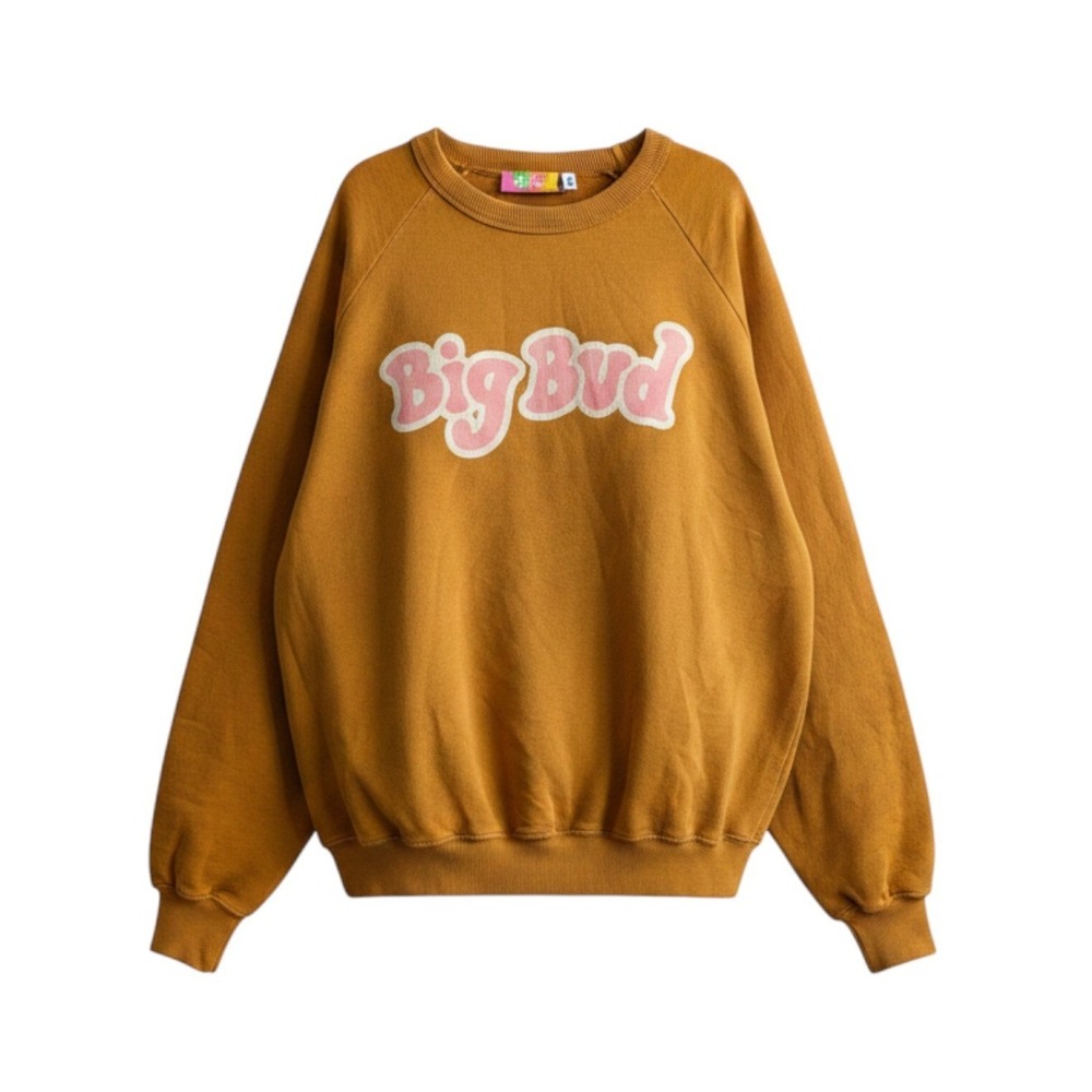 Big Bud Press Rust Brown Logo Graphic Crewneck Sweatshirt‎ Unisex Large L